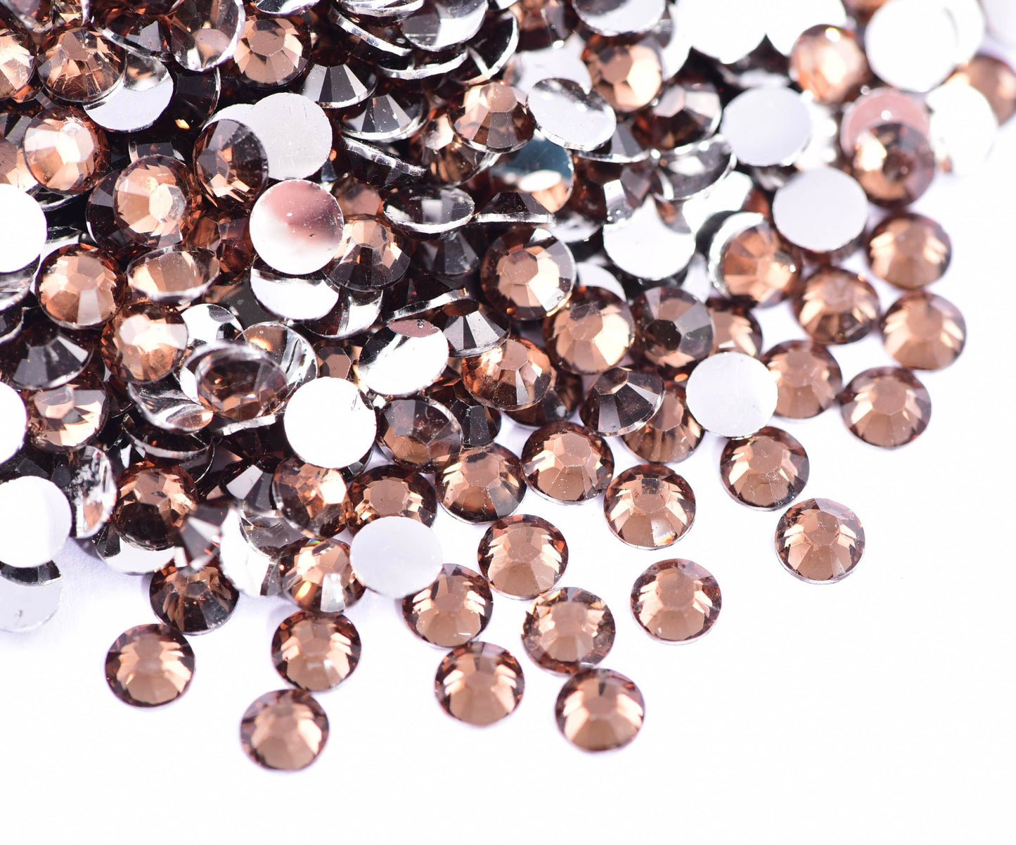 Dark Coffee Silver Back Resin Rhinestones