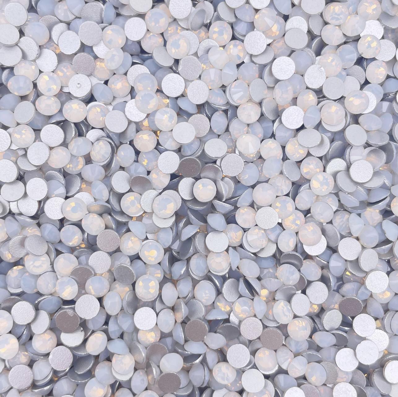 White Opal Glass Rhinestones