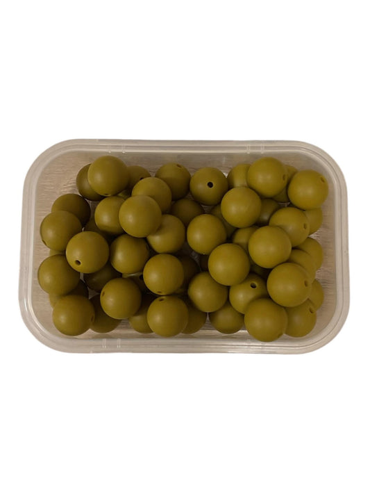 Silicone Beads 15mm Olive
