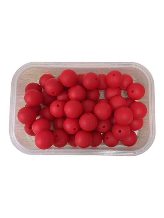 Silicone Beads 15mm Red
