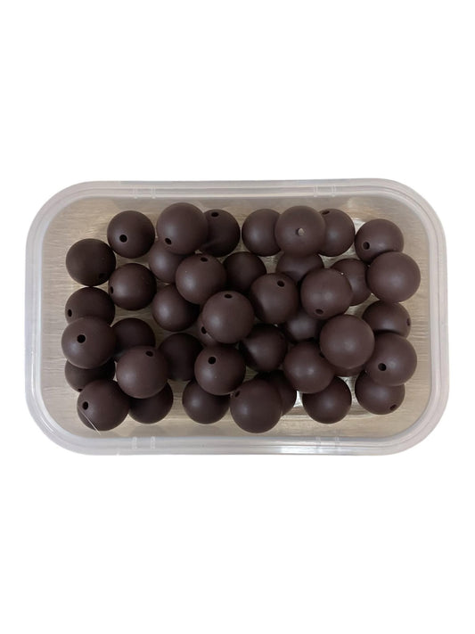 Silicone Beads 15mm Dark Brown
