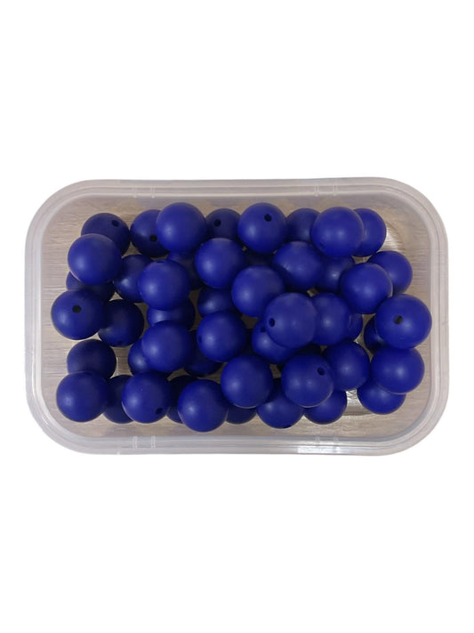 Silicone Beads 15mm Royal Blue