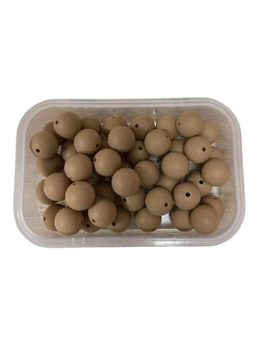 Silicone Beads 15mm Tan