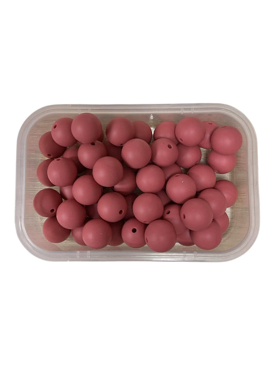 Silicone Beads 15mm Brick Red