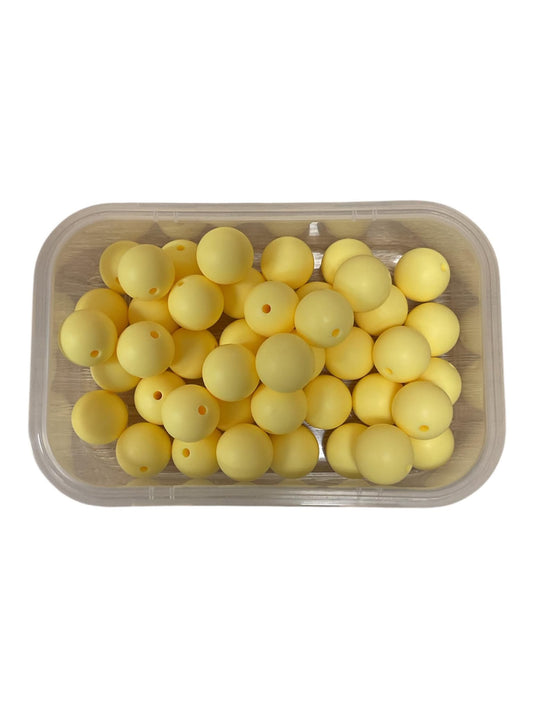 Silicone Beads 15mm Pale Yellow