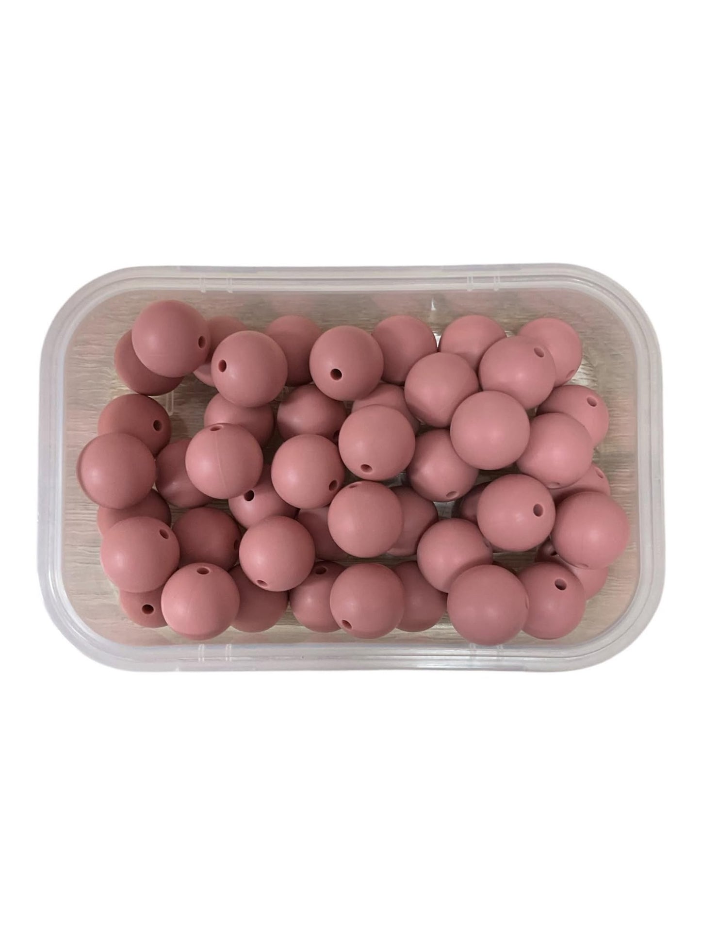 Silicone Beads 15mm Light Brick Red