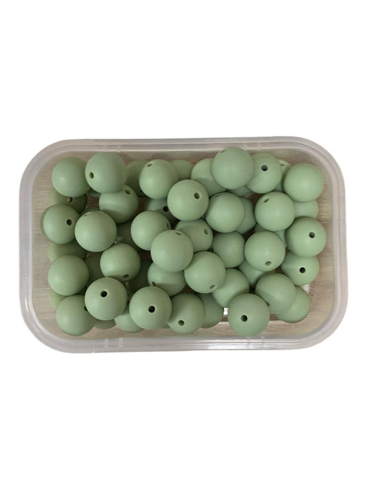 Silicone Beads 15mm Medium Sage