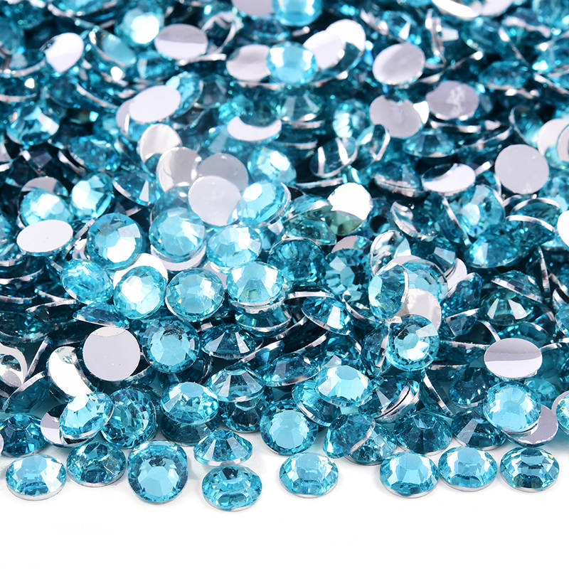 Aquamarine Silver Back Resin Rhinestones