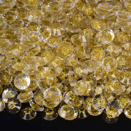Starry Golden Resin Rhinestones