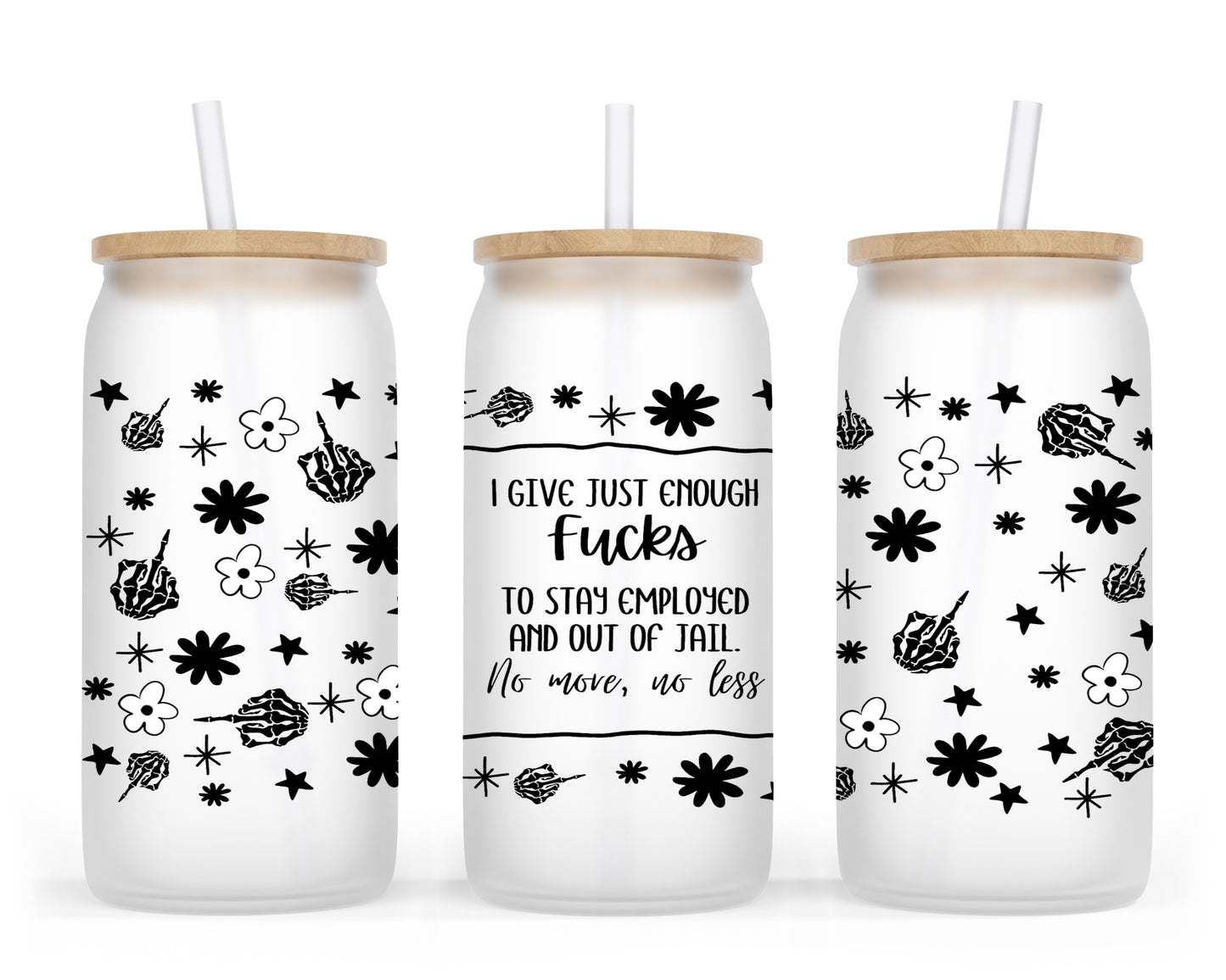 Zero F's Given 16oz UVDTF Tumbler Wrap