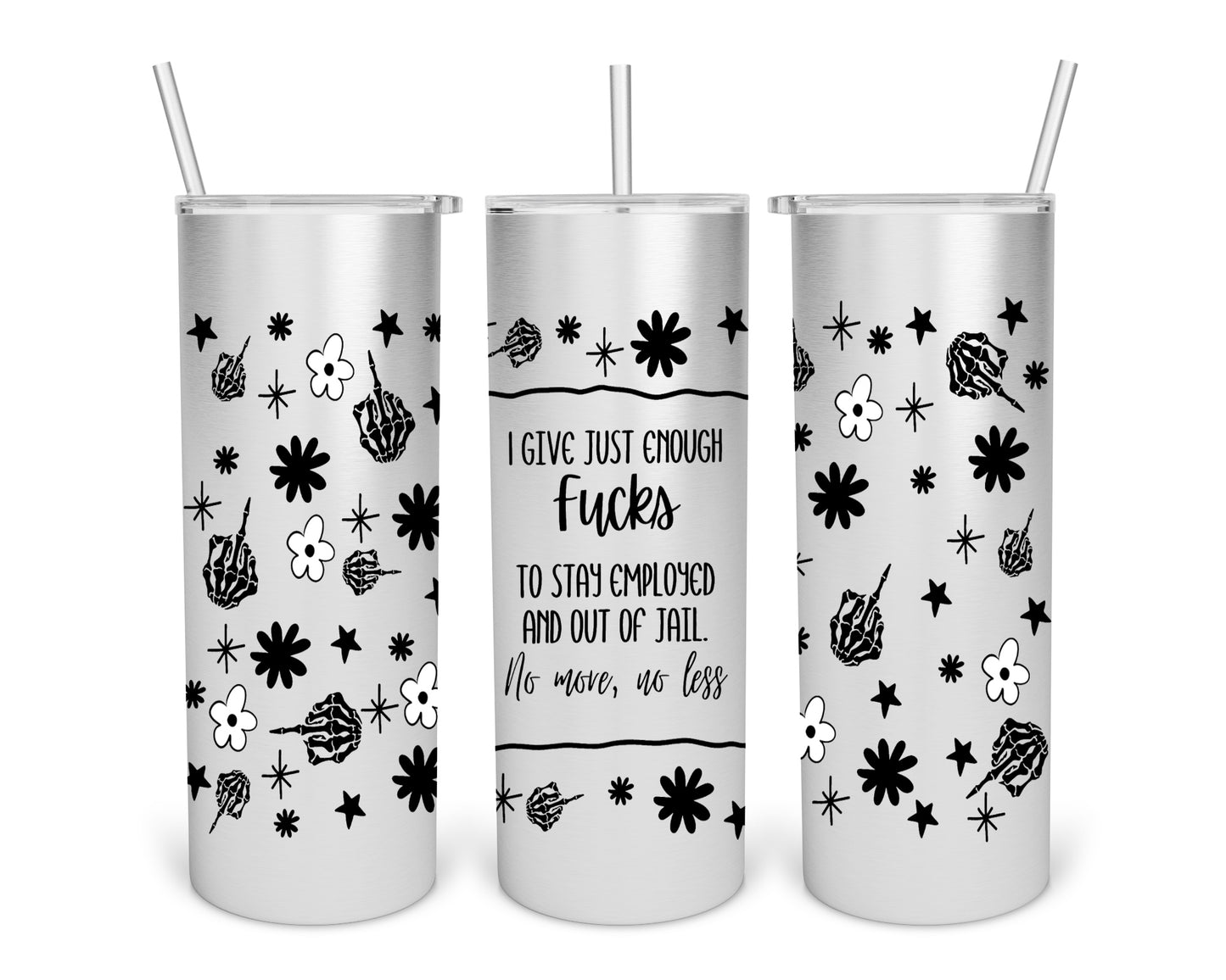 Zero F's Given 16oz UVDTF Tumbler Wrap
