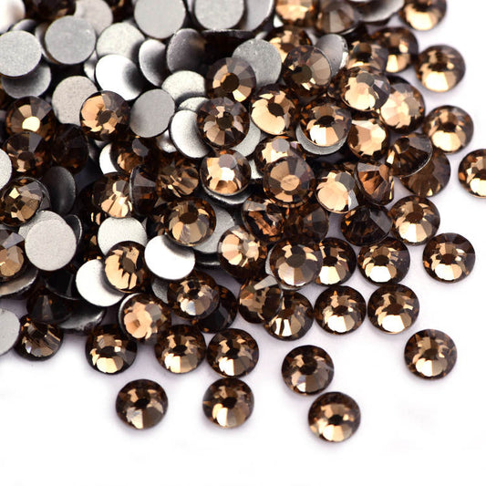 Dark Coffee Silver Back Resin Rhinestones