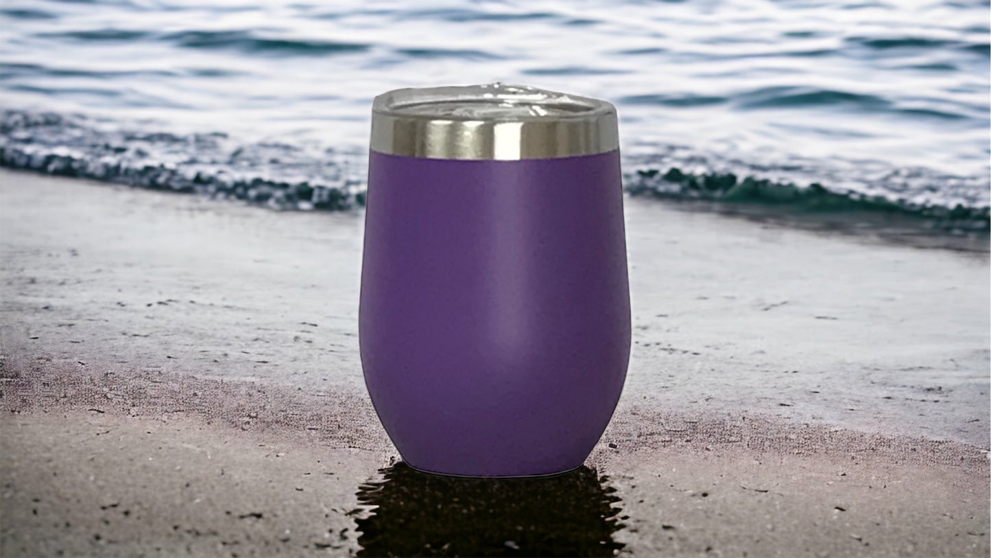 12oz Powder Coated Wine Tumbler