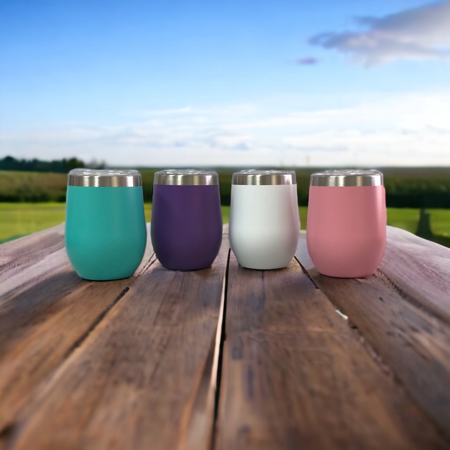 12oz Powder Coated Wine Tumbler