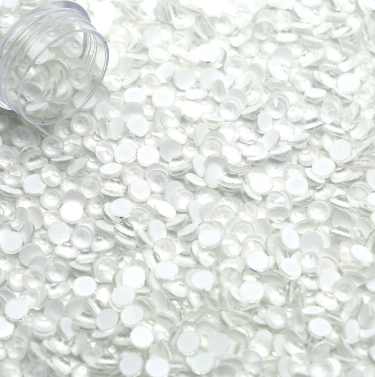 Neon White Glass Rhinestones