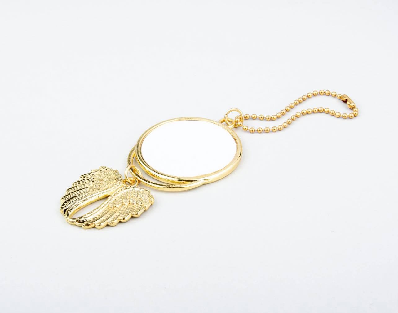 Angel Wings Car Charms Sublimation Blanks Gold