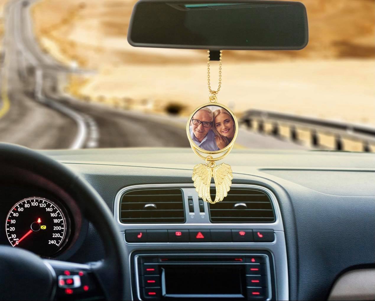 Angel Wings Car Charms Sublimation Blanks Gold