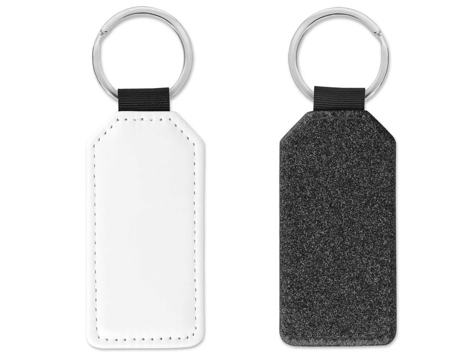 Black Glitter PU Leather Key Chain