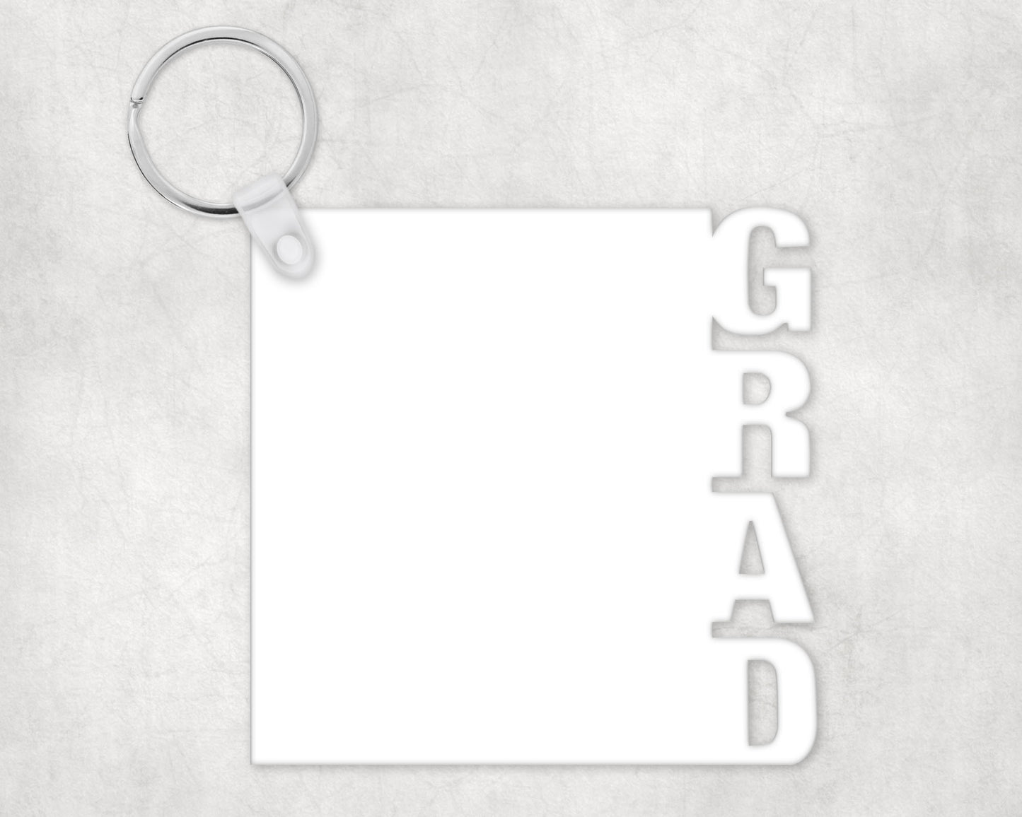 MDF Graduate Rectangle Key Chain
