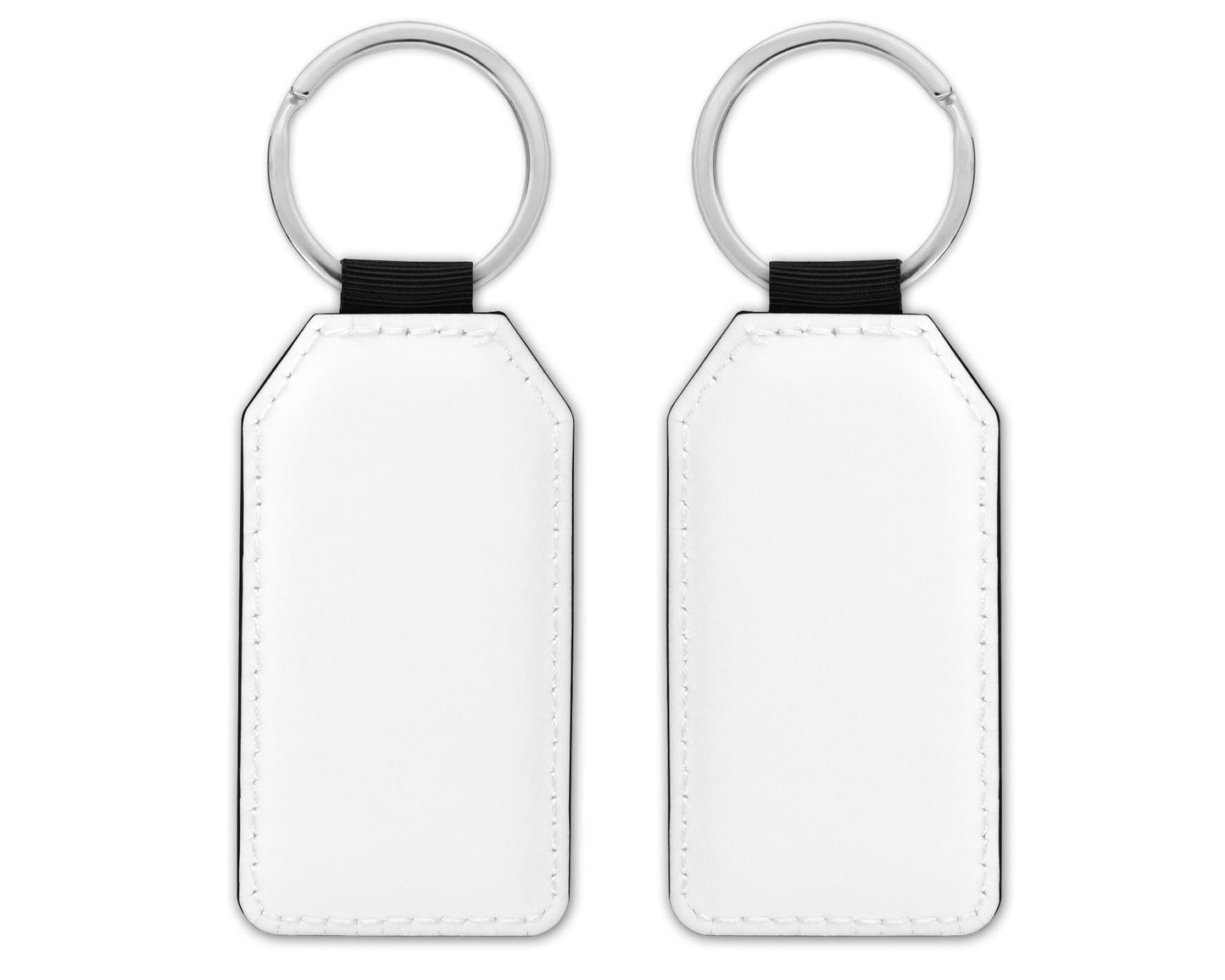 White PU Leather Key Chain