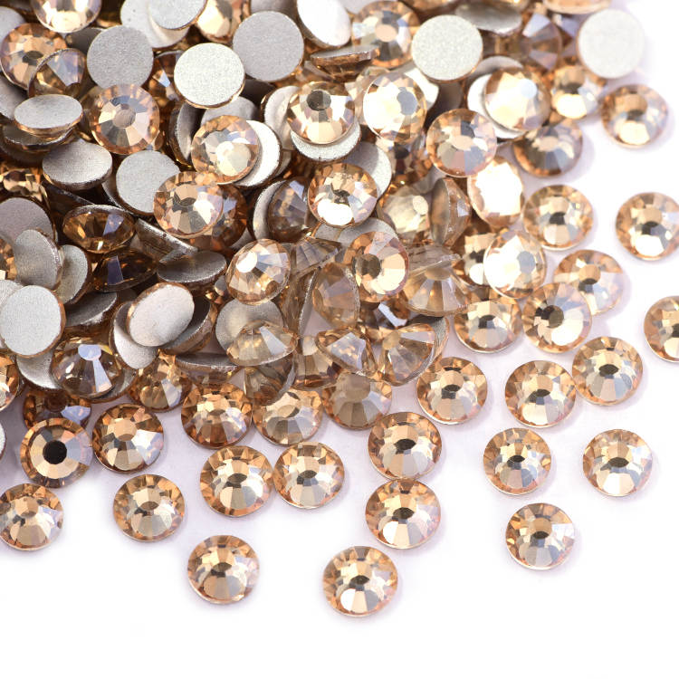 Golden Champagne Glass Rhinestones