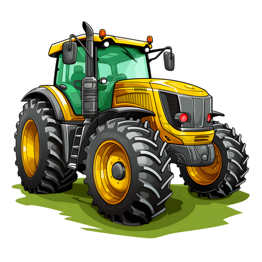 Yellow Tractor UVDTF Decal