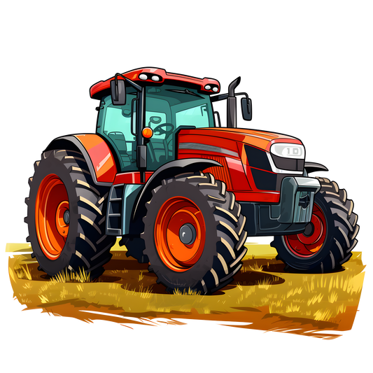 Red Tractor UVDTF Decal