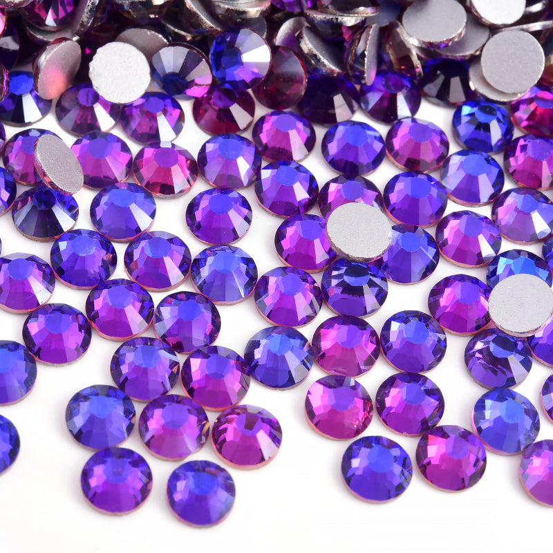Purple Velvet Glass Rhinestones