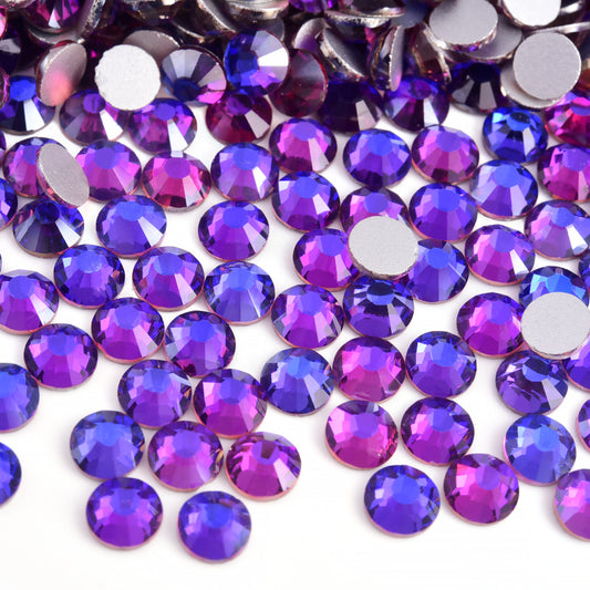 Purple Velvet Glass Rhinestones