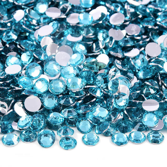 Aquamarine Silver Back Resin Rhinestones