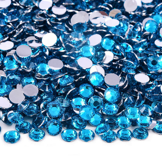 Capri Blue Silver Back Resin Rhinestones