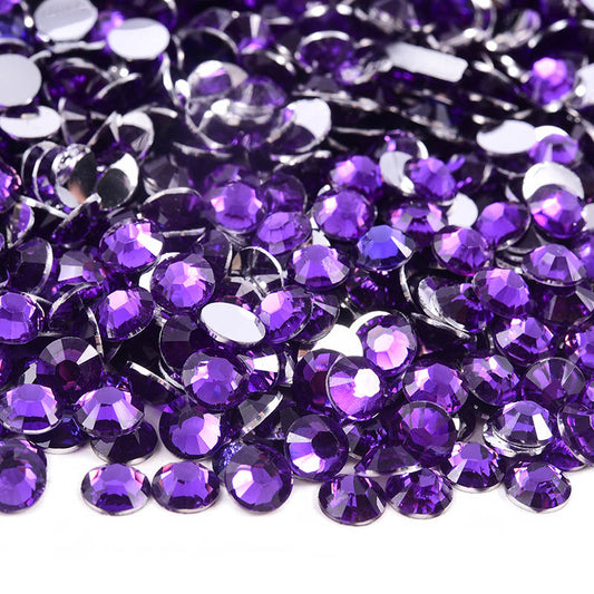 Dark Amethyst Silver Back Resin Rhinestones