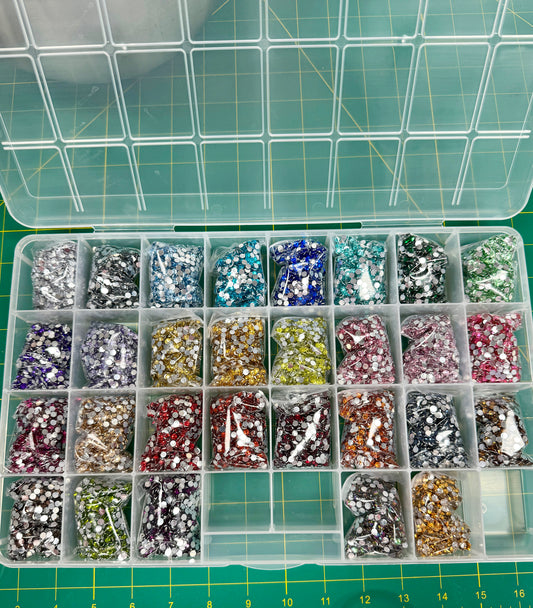 Silver Back Resin Rhinestone Box