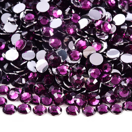 Grape Purple Silver Back Resin Rhinestones