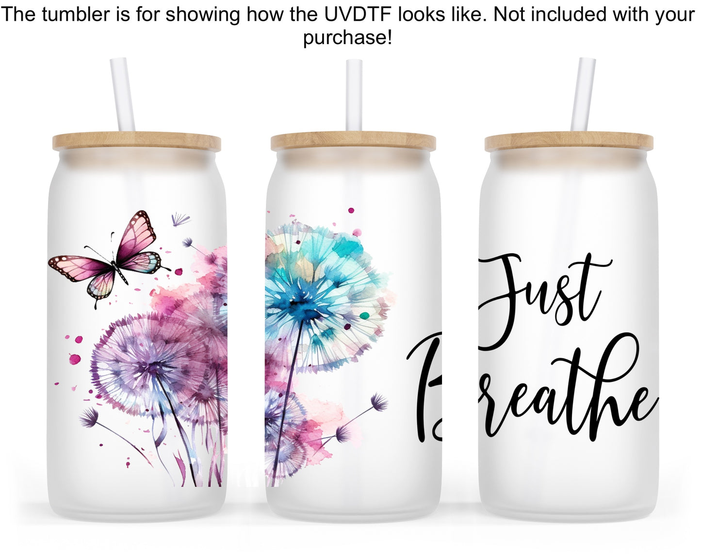 Just Breathe 16oz UVDTF Tumbler Wrap