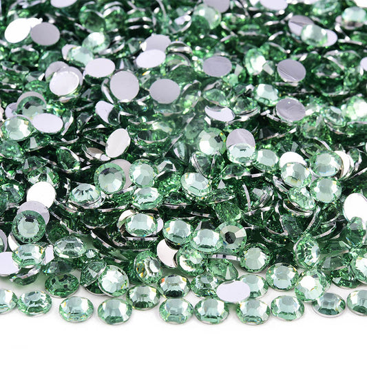 Light Peridot Silver Back Resin Rhinestones