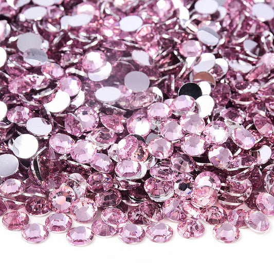 Light Pink Silver Back Resin Rhinestones