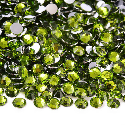 Olive Silver Back Resin Rhinestones