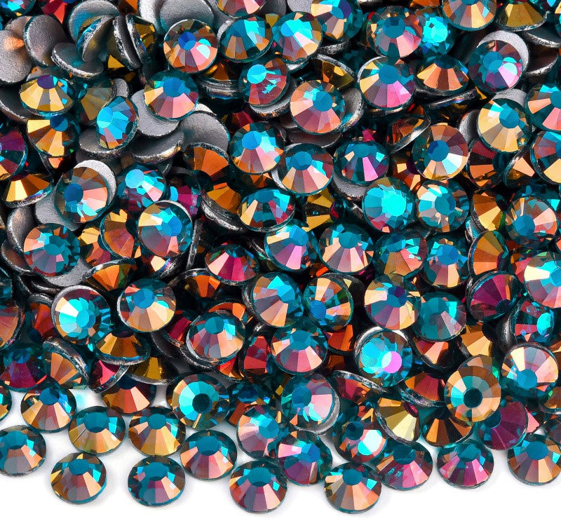 Peacock Blue Light Glass Rhinestones