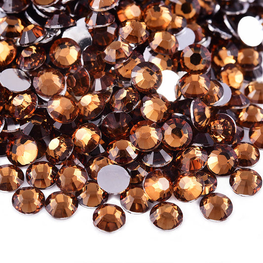 Yellow Coffee Silver Back Resin Rhinestones