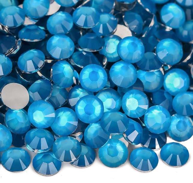 Blue Neon Silver Back Resin Rhinestones