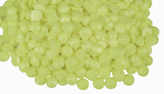 Macaroon Pea Green Solid Resin Rhinestone