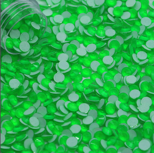 Neon Emerald Flatback Rhinestones