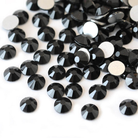 Jet Black Glass Rhinestones